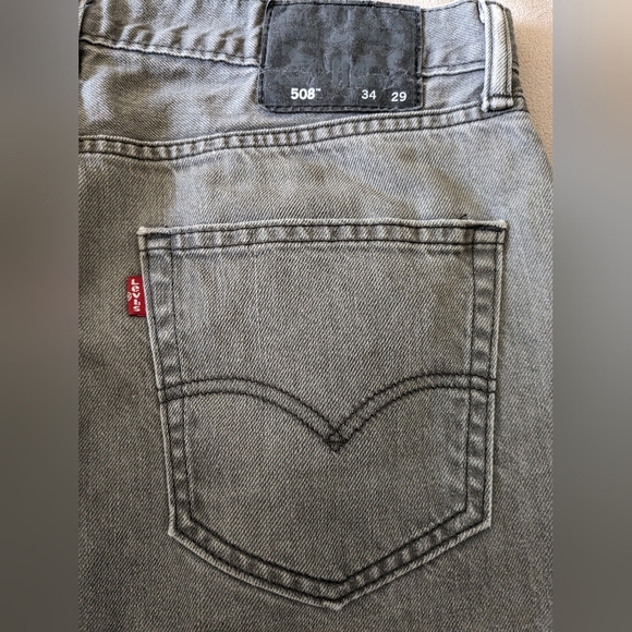 Men's Gray Levi's 508 regular tapered fit denim jean - Picture 4 of 5